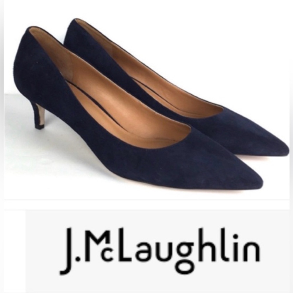 J.McLaughlin Delia Suede Kitten Heels in navy , Sz 10M
